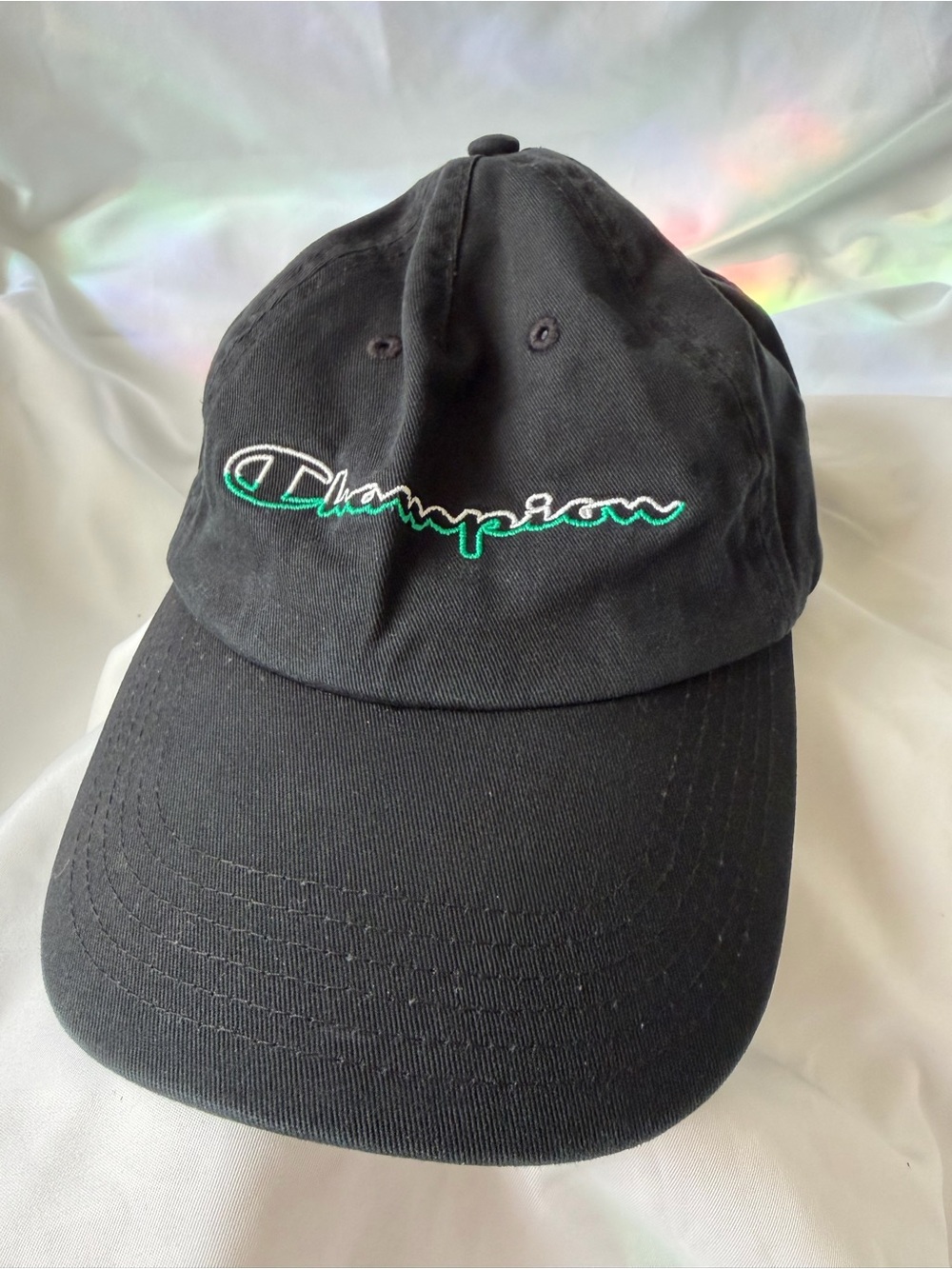 Champion Black Embroidered Logo Baseball Cap